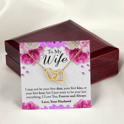 To My Wife Interlocking Hearts Necklace