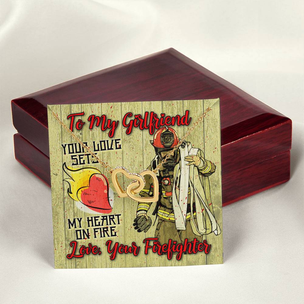 Firefighter'S Girlfriend- Interlocking Heart Necklace Interlocking Hearts Necklace