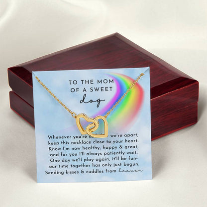 Dog Memorial Interlocking Hearts Necklace Day Rainbow Remembrance