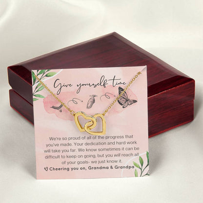 From Grandparents Interlocking Hearts Necklace Butterfly Encouragement Granddaughter Present