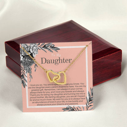 Daughter Gift Interlocking Hearts Necklace