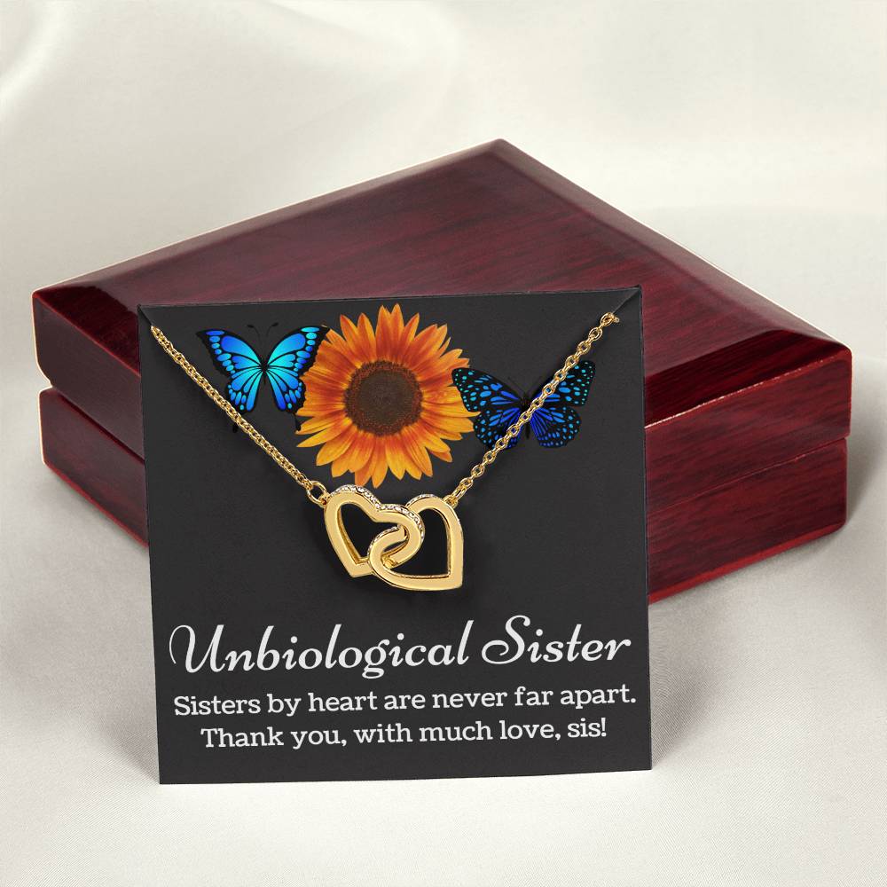 Unbiological Sister Necklace Interlocking Hearts Necklace