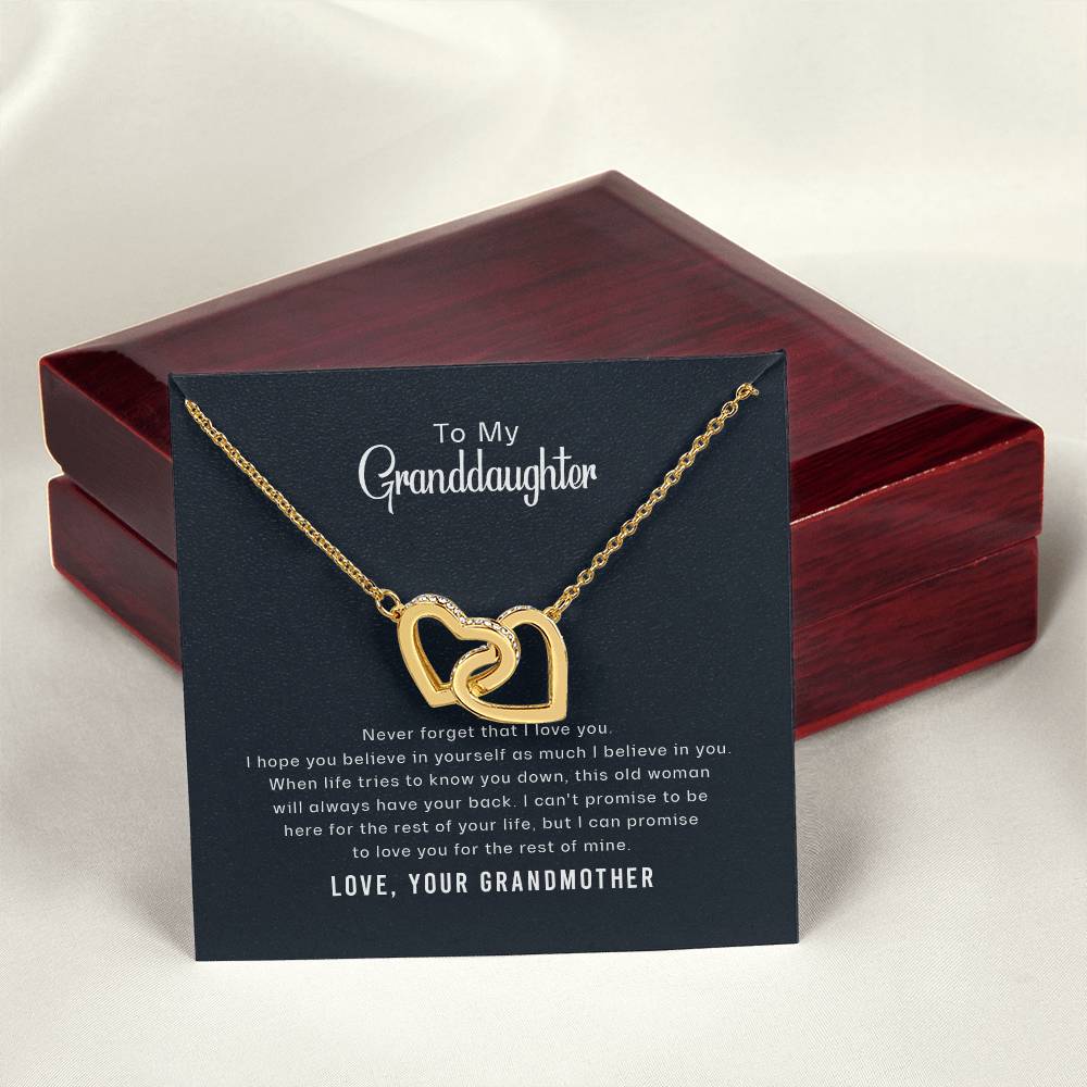 Believe In Yourself - Gift For Granddaughter Interlocking Hearts Necklace