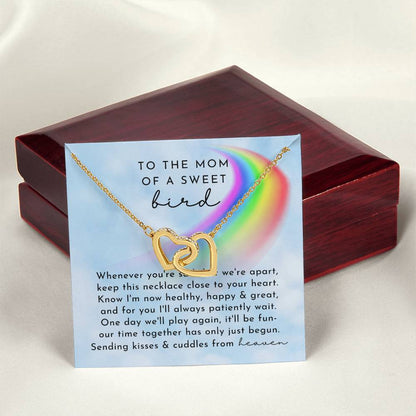 Bird Rainbow Remembrance Interlocking Hearts Necklace Day