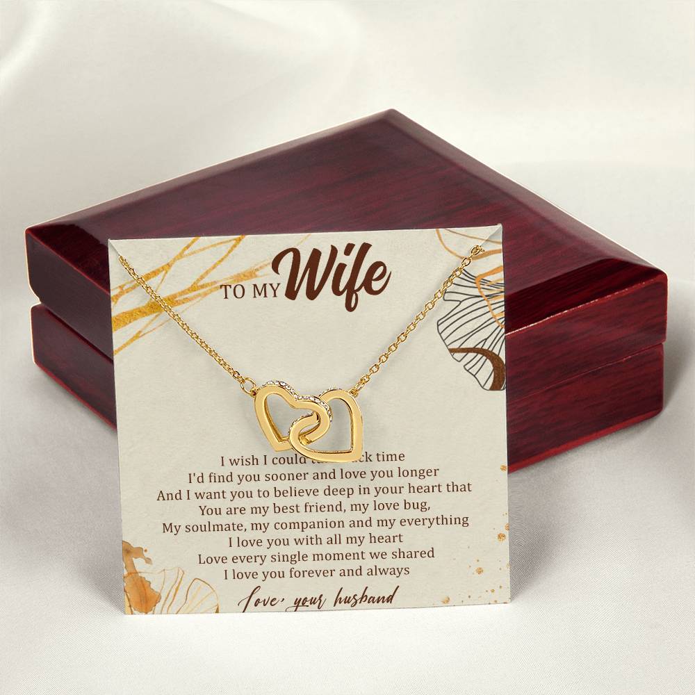 To My Wife Interlocking Hearts Necklace Message Card