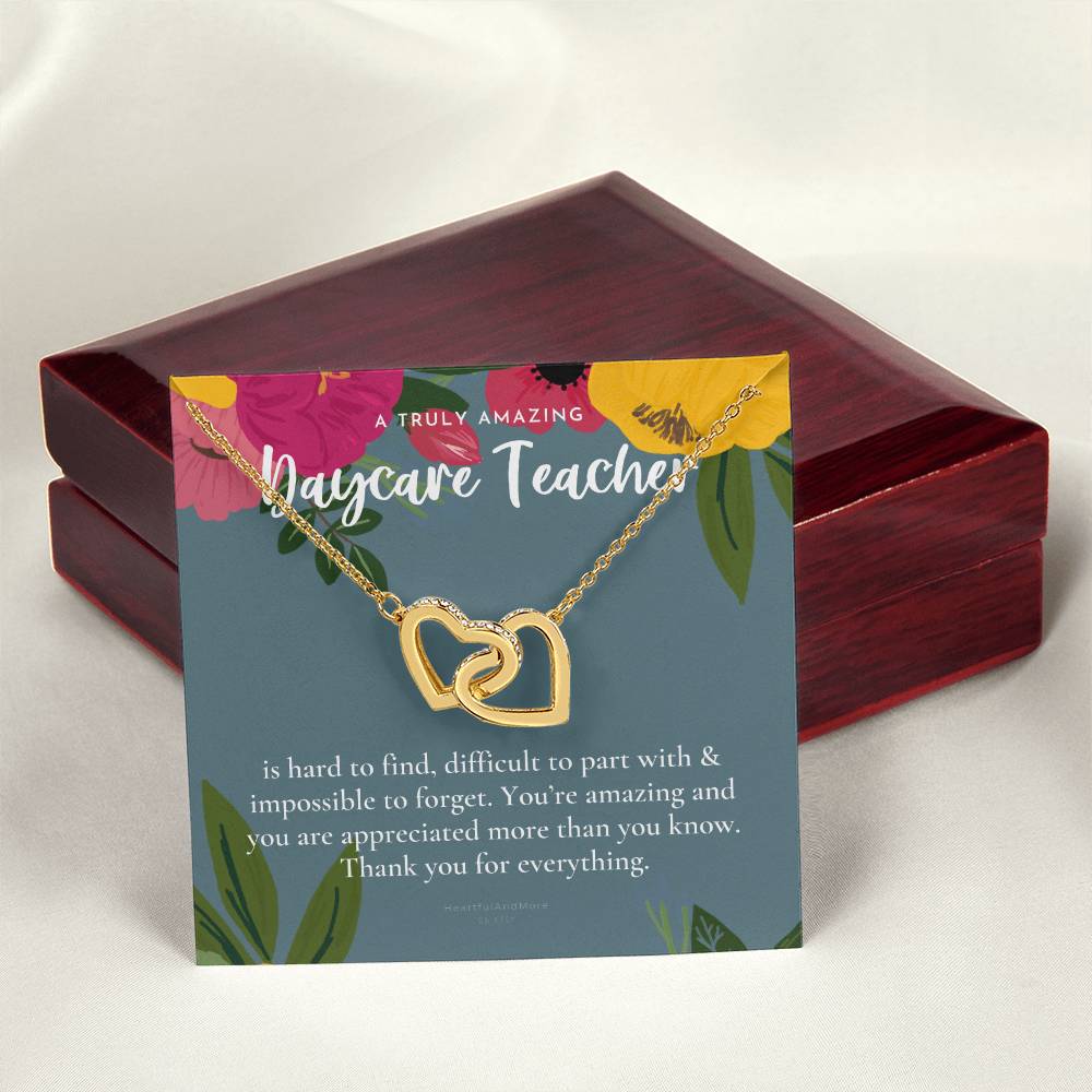 Daycare Teacher Gift For Daycare Provider Gifts Daycare Thank You Gifts Preschool Teacher Gift Thank You Gift Daycare Interlocking Hearts Necklace