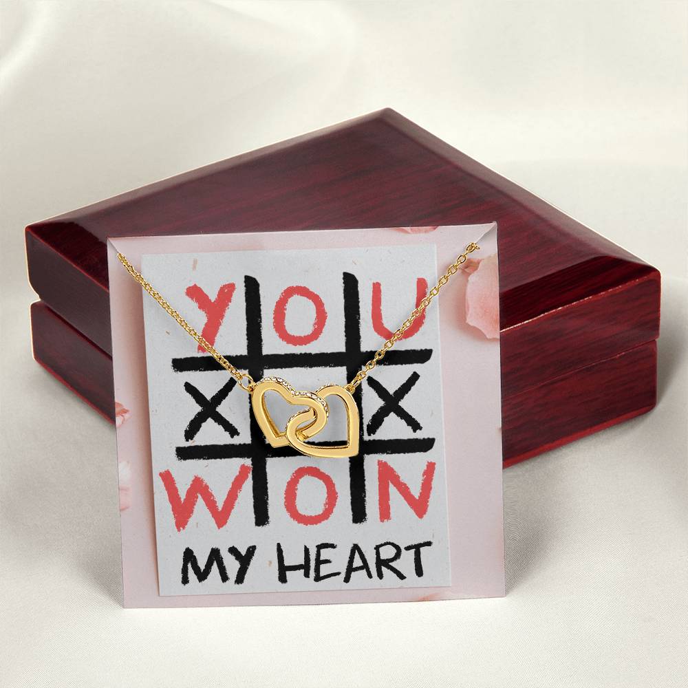Xoxo Won My Heart Interlocking Hearts Necklace