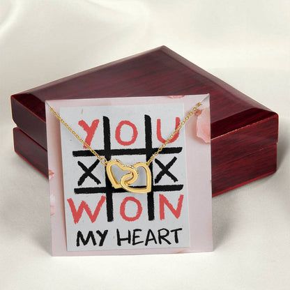 Xoxo Won My Heart Interlocking Hearts Necklace