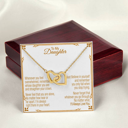 A Gift For Daughter Interlocking Hearts Necklace - Believe In Yourself