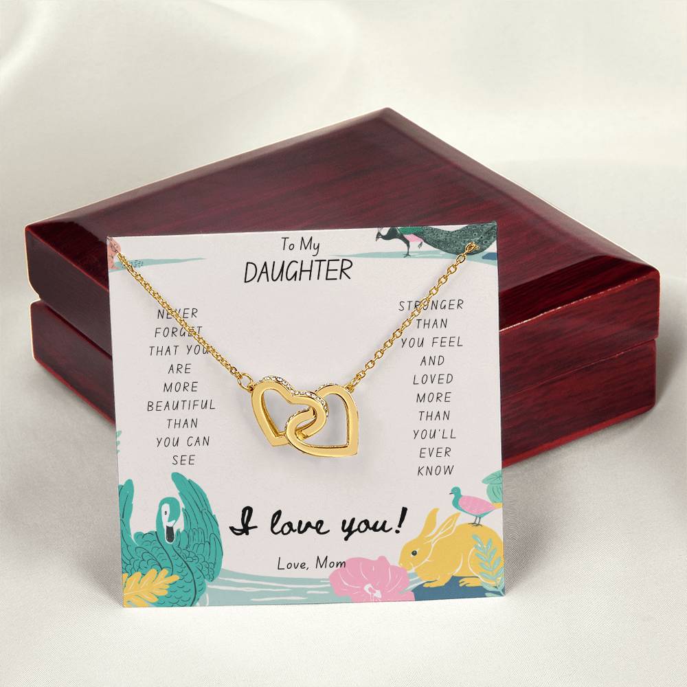 Daughter Gift To My Daughter Necklace From Mom To My Daughter Necklace From Dad Gift For Daughter From Mom Daughters Birthday Gift Interlocking Hearts Necklace