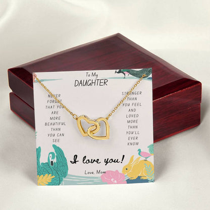 Daughter Gift To My Daughter Necklace From Mom To My Daughter Necklace From Dad Gift For Daughter From Mom Daughters Birthday Gift Interlocking Hearts Necklace