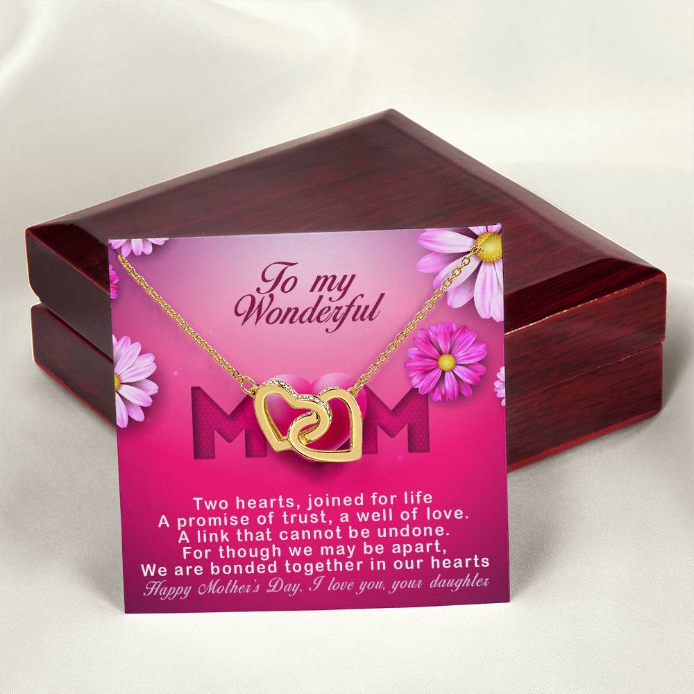 Daughters ! Perfect Mother'S Day Necklace Gift Interlocking Hearts Necklace