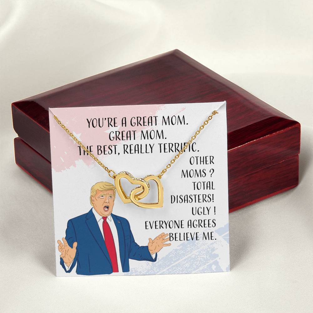 You Are A Great ! Interlocking Hearts Necklace