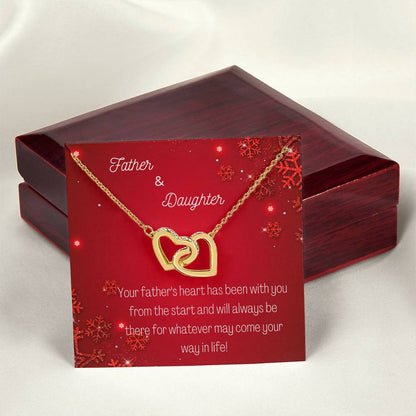 Father And Daughter Linked Hearts Necklace Interlocking Hearts Necklace