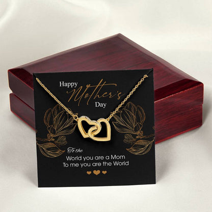 Gift For Mom - You Are The World - The Interlocking Heart Necklace Interlocking Hearts Necklace
