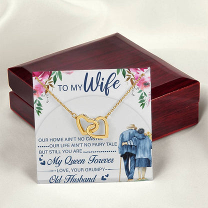 To My Wife Interlocking Hearts Necklace Message Card