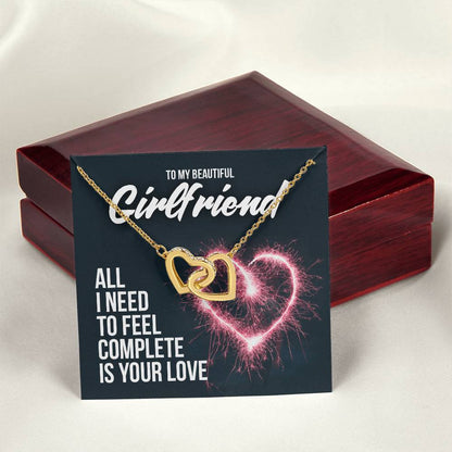 Two Hearts Necklace - Gorgeous Gift For Girlfriend Interlocking Hearts Necklace