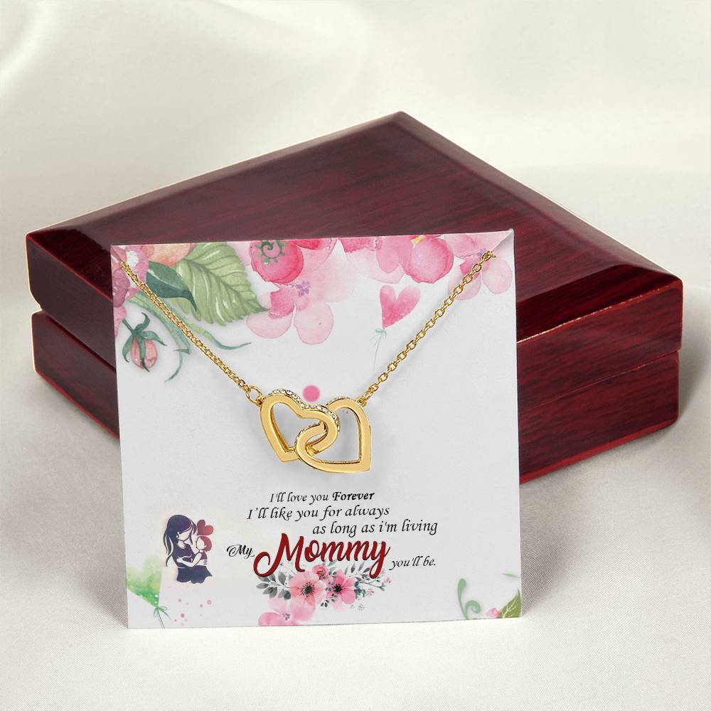Cute Jewelry Gift For Mom Interlocking Hearts Necklace