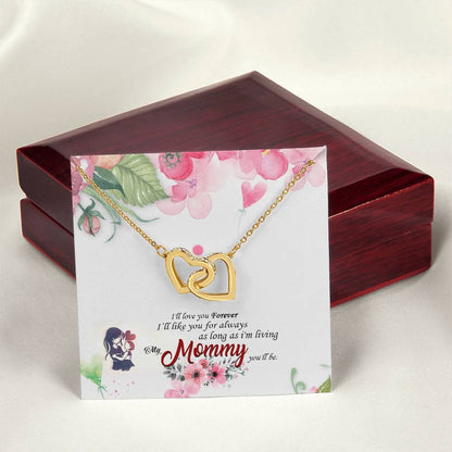 Cute Jewelry Gift For Mom Interlocking Hearts Necklace