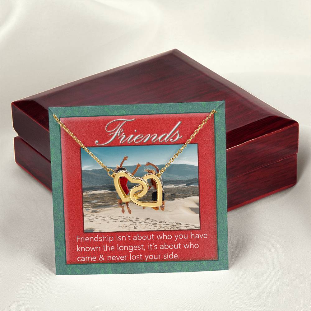 Best Friend Necklace Bff Necklace Best Friend Gift Bff Jewelry Friends Forever Present Quotes Interlocking Heart Necklace Interlocking Hearts Necklace