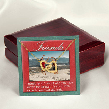 Best Friend Necklace Bff Necklace Best Friend Gift Bff Jewelry Friends Forever Present Quotes Interlocking Heart Necklace Interlocking Hearts Necklace