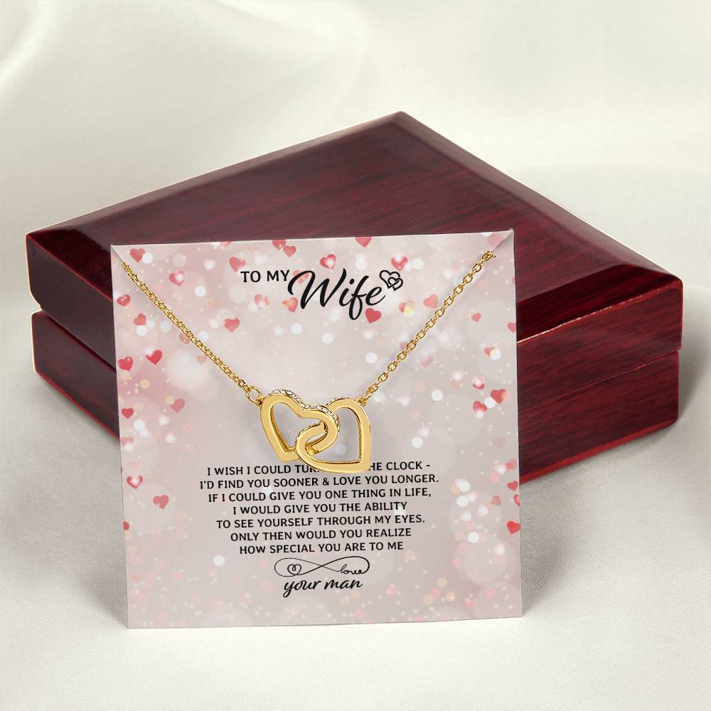 To My Wife Necklace Interlocking Hearts Necklace