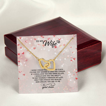 To My Wife Necklace Interlocking Hearts Necklace