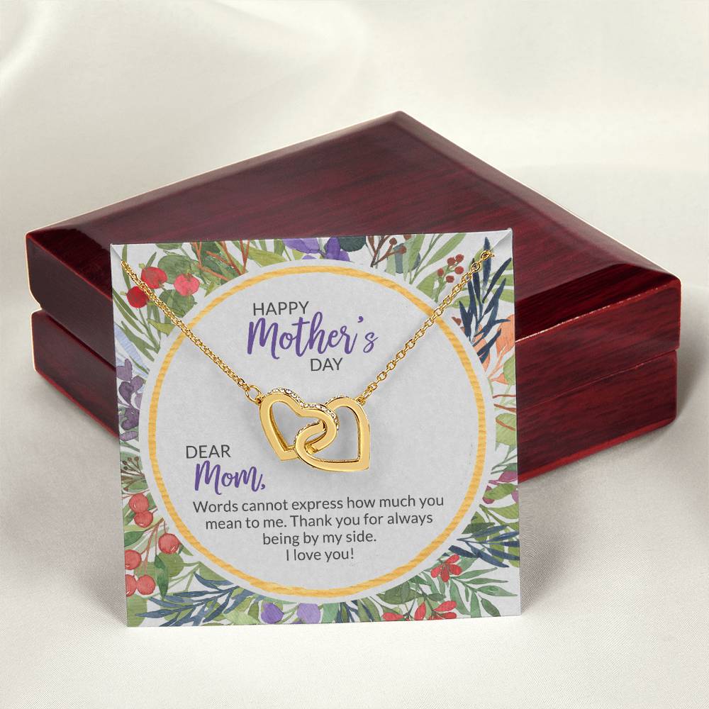 40 Mother'S Day Collection Interlocking Hearts Necklace - Floral Celebration !