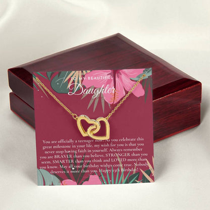 Gift For 13 Year Old Girl Gifts 13Th Birthday Girl 13Th Birthday Gift Thirteenth Birthday Necklace Teen Birthday Gift Official Teenager Interlocking Hearts Necklace