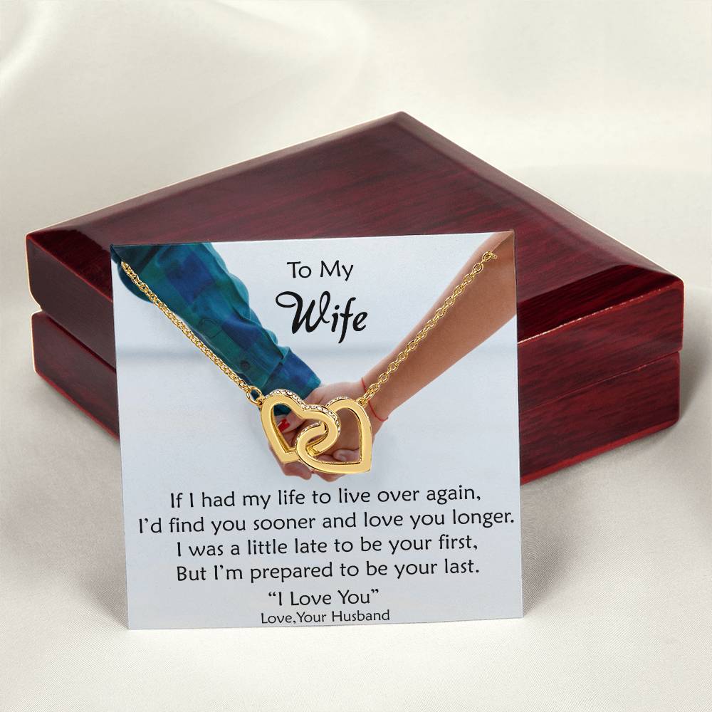 To My Wife - These Hearts Will Remind You Of My Love Interlocking Hearts Necklace