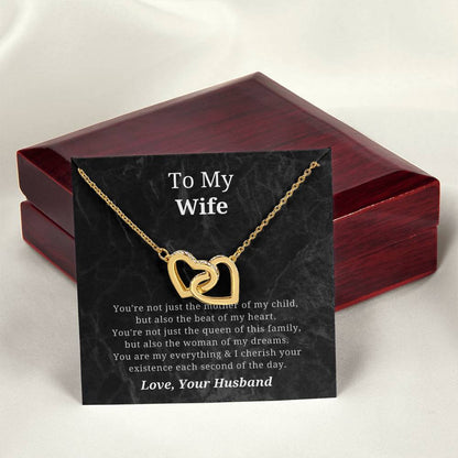 To My Wife Mother Of My Child Interlocked Hearts Necklace Interlocking Hearts Necklace