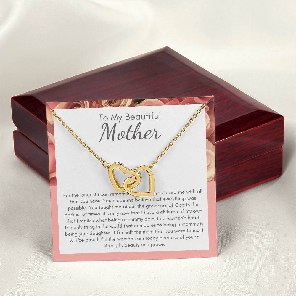 A Beautiful Gift For My Beatiful Mother Interlocking Hearts Necklace