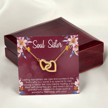 Birthday Gift For Best Friend Soul Sister Necklace Gift Gift For Best Friend Gift Interlocking Hearts Necklace Gift For Soul Sister Bff