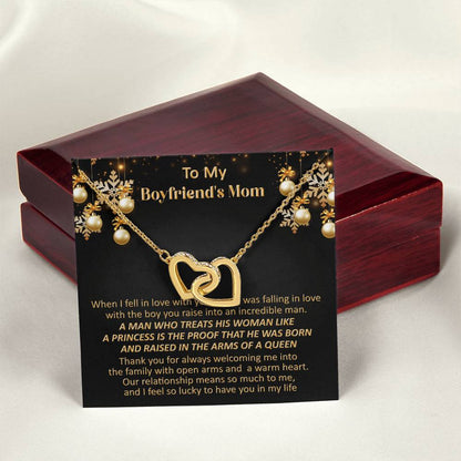 Gift For Boyfriend'S Mom Christmas - Welcome Me - Interlocking Interlocking Hearts Necklace