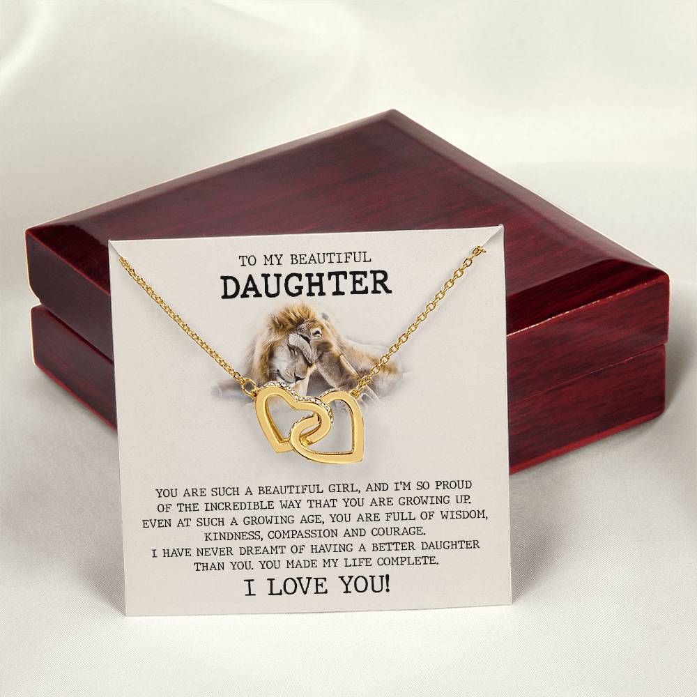 You Are Full Of Wisdom Kindness - To Daughter Interlocking Hearts Necklace