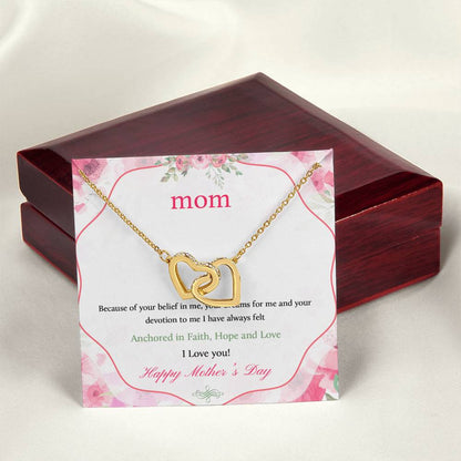 Gift For Mom - Hope And Love - Alluring Beauty Necklace Interlocking Hearts Necklace