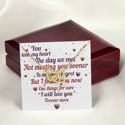 Anniversary Gift Heart Girl Boyfriend Wife Wedding Interlocking Hearts Necklace