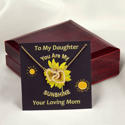 You Are My Sunshine Mother Daughter Interlocking Heart Necklace Mommy And Me Necklace Set Daughter Gifts From Mom Interlocking Hearts Necklace