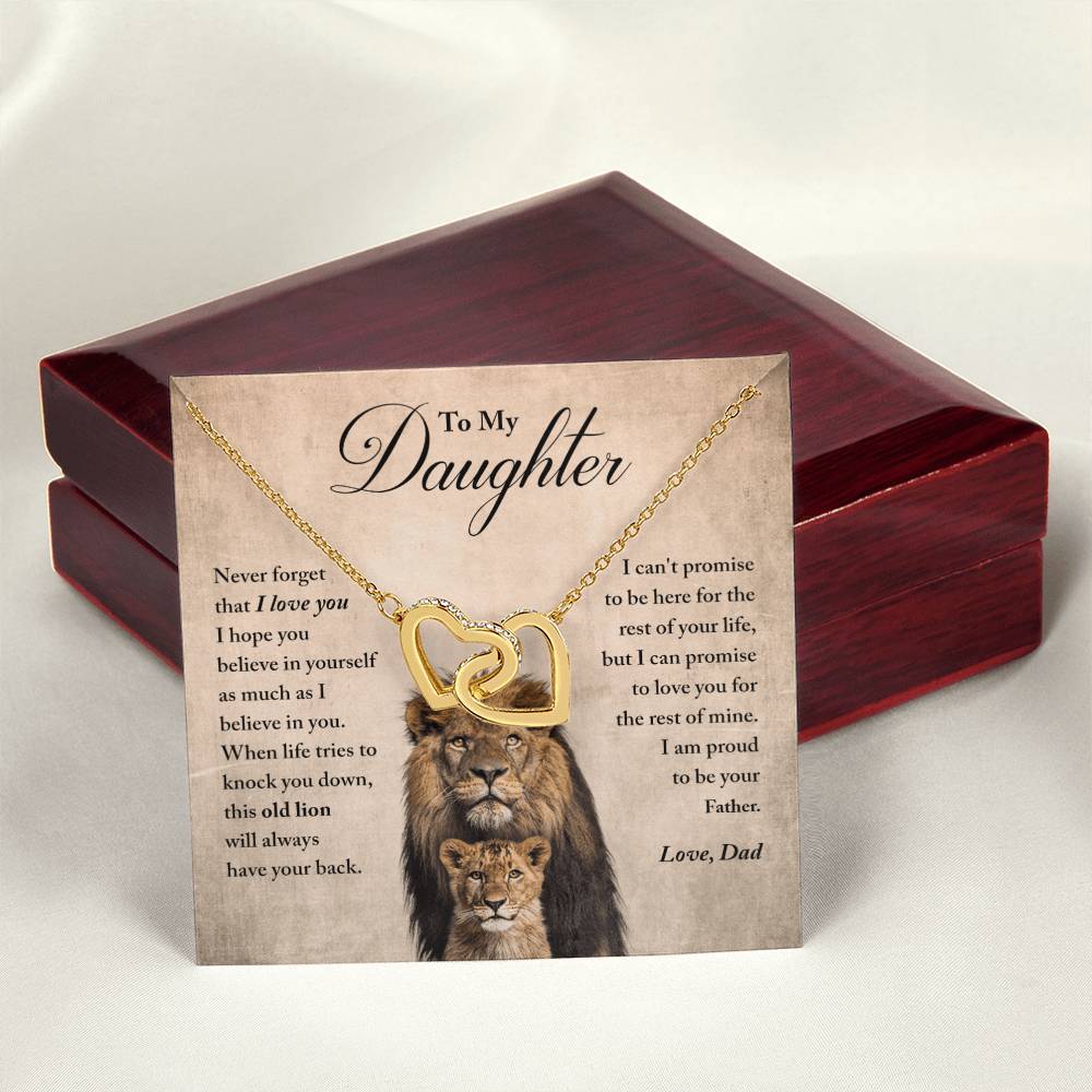 Daughter - Believe In Yourself - Necklace Interlocking Hearts Necklace