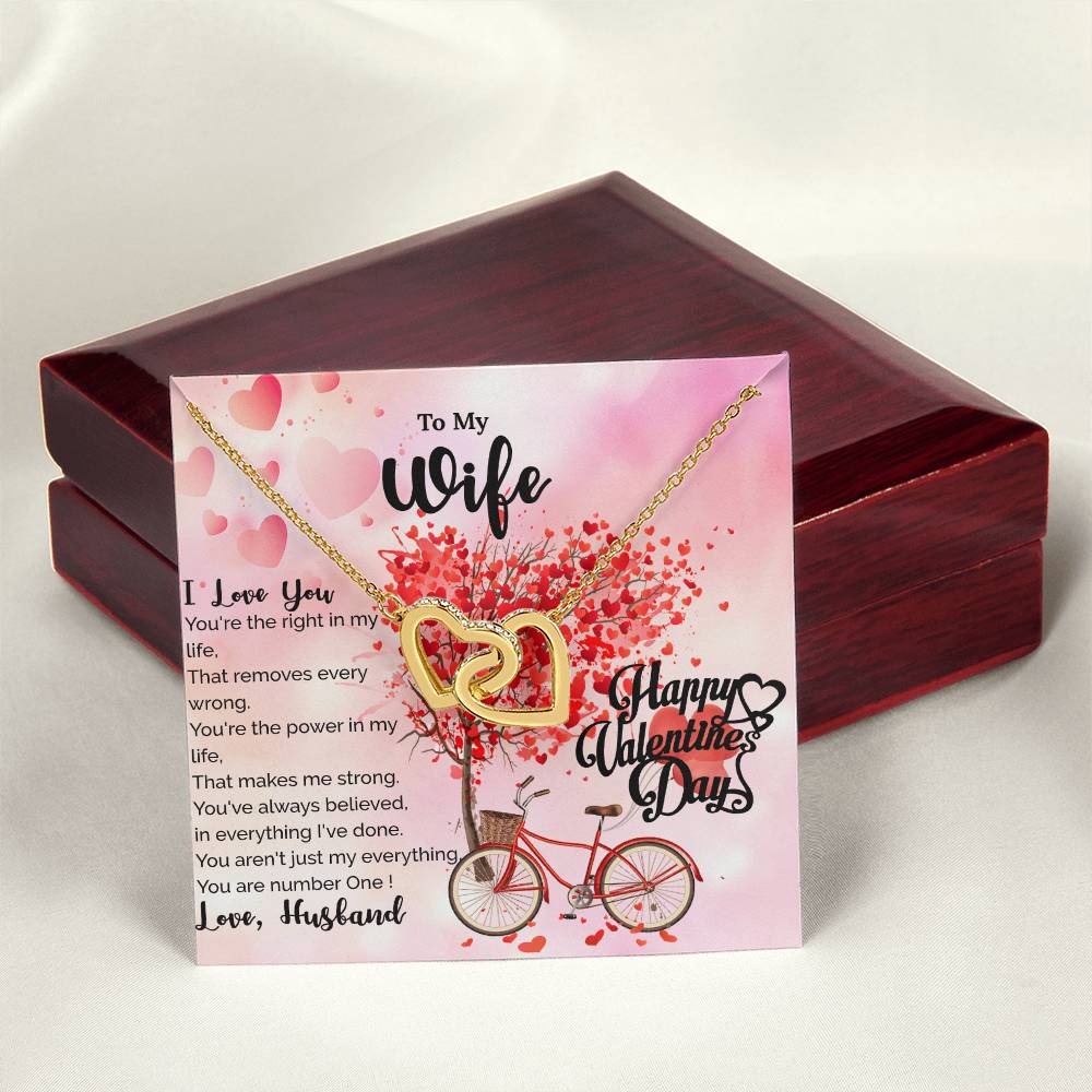 To My Wife - You Are Number One - Necklace Interlocking Hearts Necklace