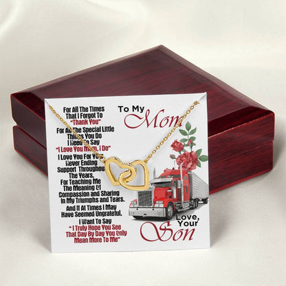 Trucker'S Mom- Interlocking Heart Necklace Interlocking Hearts Necklace