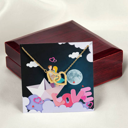 To Wife Girlfriend . Show Your Love To Your Lovely Girlfriend Wife. Gift For Girlfriend Wife Interlocking Hearts Necklace