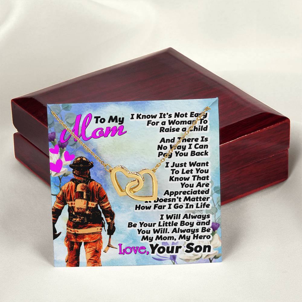 Firefighter'S Mom - Interlocking Heart Necklace Interlocking Hearts Necklace