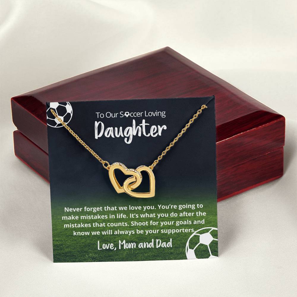 We Love You Shoot For Goals Necklace Interlocking Hearts Necklace