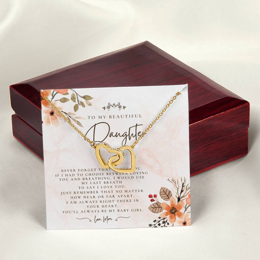 Always There Gift For Daughter Necklace Gift Interlocking Hearts Necklace
