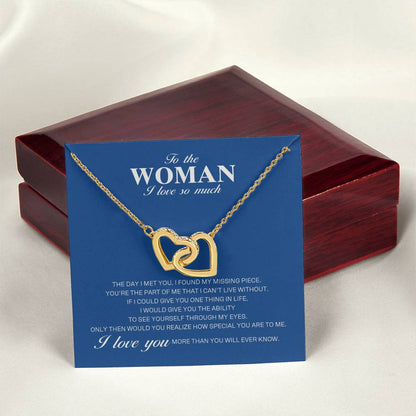To The Woman I Love So Much - Interlocking Heart Necklace Interlocking Hearts Necklace