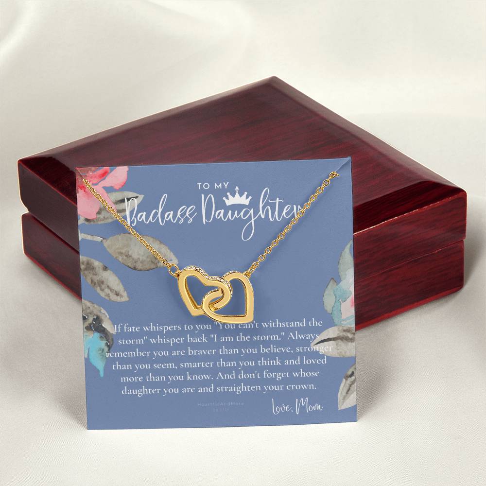 Daughter Gift From Mom Heart Necklace Daughter Gift Interlocking Necklace To Daughter Daughter Graduation Birthday Gift Necklace Interlocking Hearts Necklace