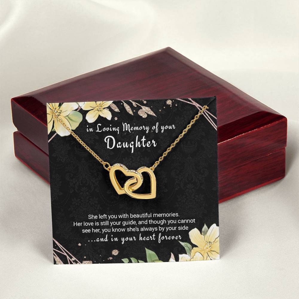 Bereavement Necklace For Loss Of Daughter Sympathy Gift Interlocking Hearts Necklace