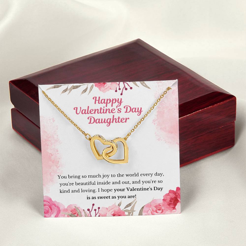 Valentine'S Gift For Daughter- Hope Your Valentine'S Day Is As Sweet As You Are Interlocking Hearts Necklace