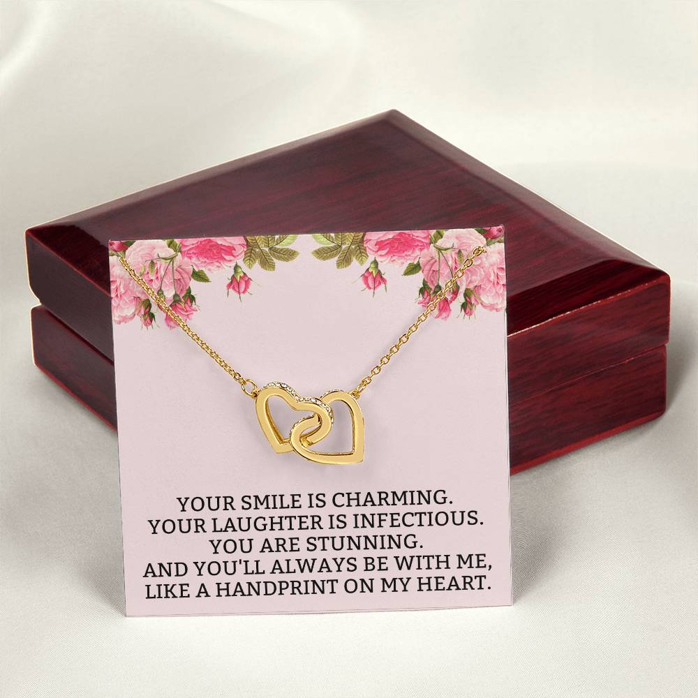 You Will Always Be With Me Interlocking Hearts Necklace